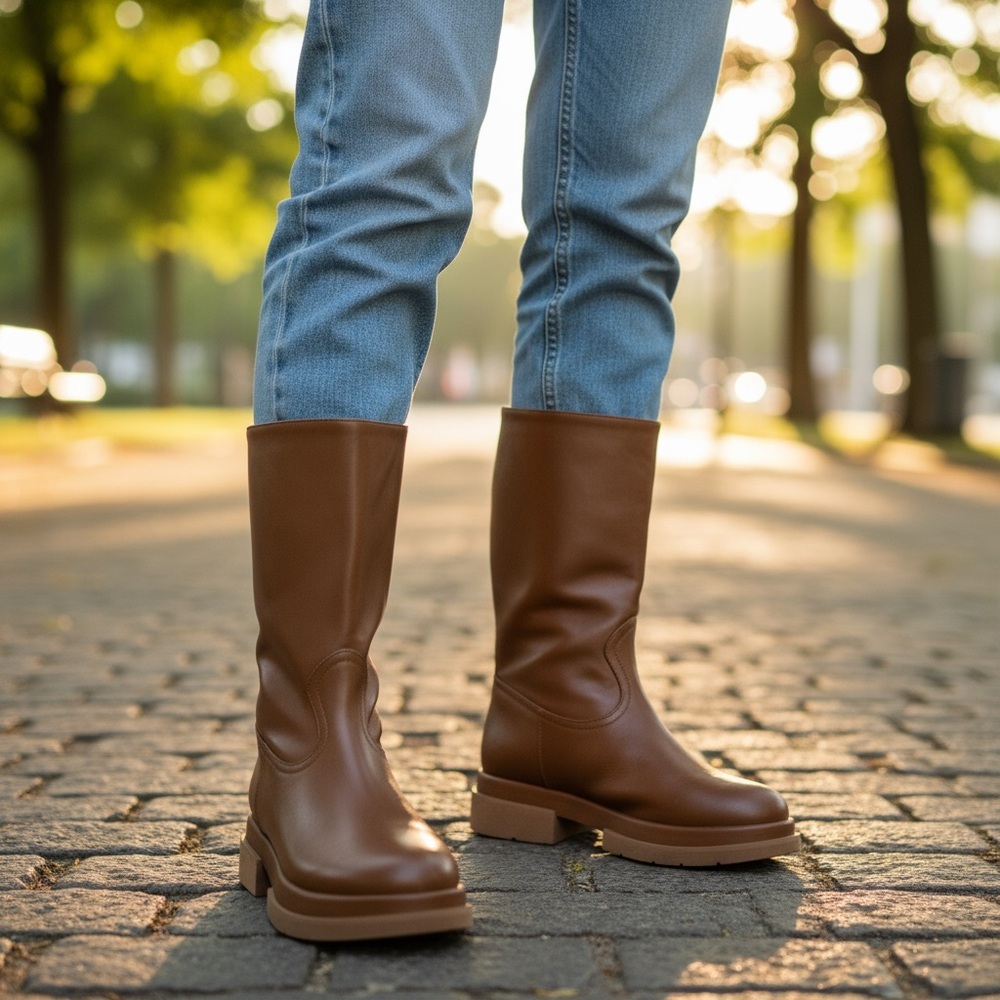 Paloma Barcelo Brown Leather Boots   Sz: EU36/US5.5-6